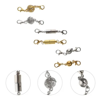  6 Pairs Magnetic Jewelry Clasp Fasteners for Jewellery Necklace Clasps Making - Image 1 of 4