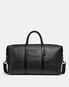 Bolso de Lona Coach Trekker 52 Para Hombre en Lona Recubierta Signature Negro Sangre de Buey Nuevo sin Etiquetas - Imagen 1 de 22