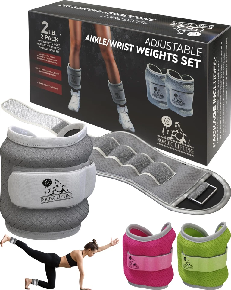 Ankle / Wrist Weights 1 Pair Two 2 Lbs for Women Men and Kids - Fully Weight &