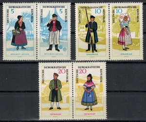 GERMANIA DDR 1964 Costumi regionali 6v MNH** - Picture 1 of 1