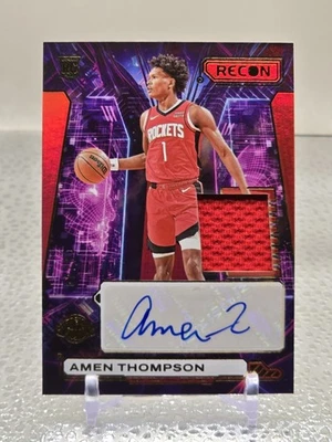 SSP #30/49 Amen Thompson 2023-24 Recon Red Novice Rookie Patch Auto RPA Houston - Image 1 of 4