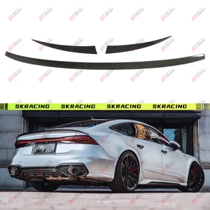 3PCS Carbon Fiber Rear Trunk Spoiler Wing Fit For Audi A7 S7 Sportback 20-25 - Bild 1 von 20
