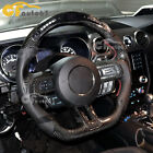 Real Carbon Fiber LED Sport Steering Wheel Fit 15+ Ford Mustang with CF Trim