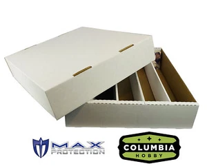 (2) 5000 CT. 5 ROW TRADING CARD MAX PRO CARDBOARD FULL LID STORAGE BOXES zx - Picture 1 of 7