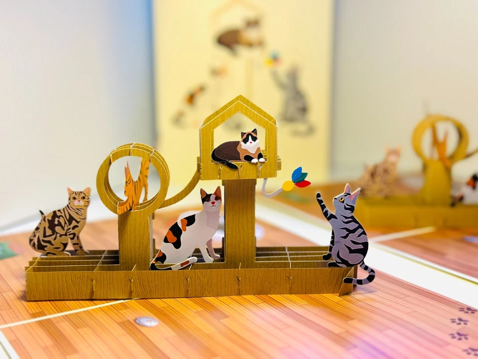 Tarjetas Pop Origami Árbol Gato Madera Perfecto para Tarjeta de Cumpleaños Tarjeta Pop 3D Amor Foto 1 de 4