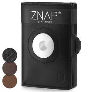 ZNAP® Airtag Wallet Kreditkartenetui Portemonnaie Geldbörse Herren 8 Schwarz - Bild 1 von 12