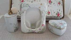 Vintage? Mervyn's Brand Victorian Rose Keramik Porzellan Kommode Set 3 Stck. Neu im Karton - Bild 1 von 11