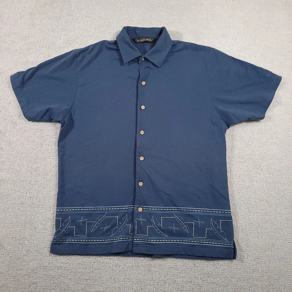 The Havanera Shirt Co Camisa Hawaiana Para Hombres Mediana Azul Abotonada Playa Foto 1 de 4