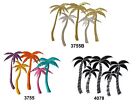 Gold Black Colorful Coconut Grove Palm Tree Embroidery Iron On Applique Patch
