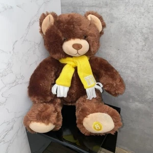 M&M Brown Teddy Bear 12" Soft Plush Toy With Yellow Scarf - Picture 1 of 8