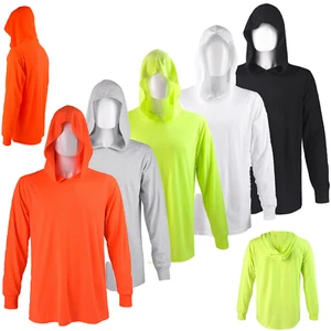 Camiseta para hombre manga larga con capucha peso ligero pesca gimnasio entrenamiento seguridad sudadera con capucha - Imagen 1 de 23
