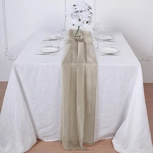 72" Natural Chiffon Extra Long Table Top Runner Wedding Banquet Party Supplies - Picture 1 of 7