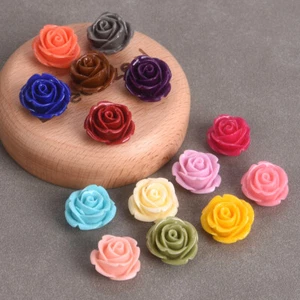 5 Stck. Rose Blume Form 20 mm Künstliche Koralle Lose Perlen Für Schmuck Herstellung Posten - Bild 1 von 20