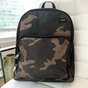 Jack Spade Men's Nylon Green Camo Commuter Waxwear Backpack Book Bag Travel - Picture 1 of 15