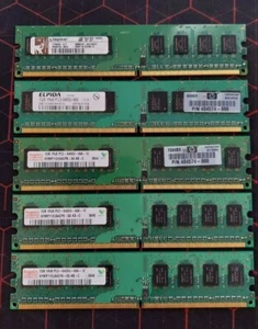 LOT (5) 1GB PC2-6400U 1Rx8 DDR2-800 Desktop Memory sticks 🎟Kingston/Elpida/Hyni - Picture 1 of 2