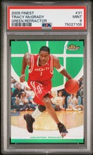 2005 06 Topps Finest TRACY MCGRADY Green Refractor /89 PSA 9 #31