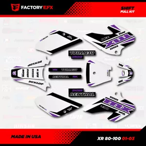 Kit de gráficos de carreras White Purple Shift se adapta al 01-03 Honda XR80 Xr100 XR 80 100 - Imagen 1 de 2