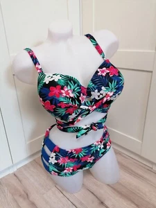 Vorgeformter Bügelbikini Gr. 40 80E Floral Neu Rainbow BonPrix - Bild 1 von 5