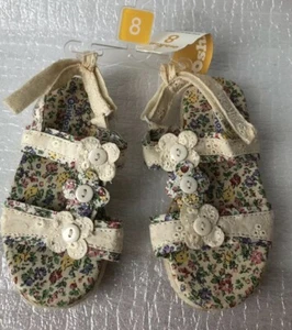 OshKosh B'Gosh Girls' Open Toe Espadrille Sandal Flat Size 8 Vintage New - Picture 1 of 6