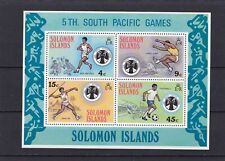 SOLOMON ISLANDS #289-292a MNH 5th SOUTH PACIFIC GAMES, GAUM SOUVENIR SHEET