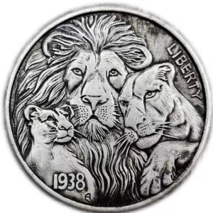 Famiglia Leoni Leone Artigianato Novità Moneta Hobby Regalo USA da Collezione - Foto 1 di 2