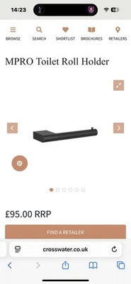 Crosswater Pro toilet Roll Holder Matt Black