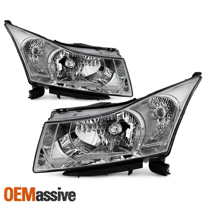For 2011-2015 Chevy Cruze [Halogen Type] Chrome Headlights Left+Right Pair 11 12 - Изображение 1 из 4