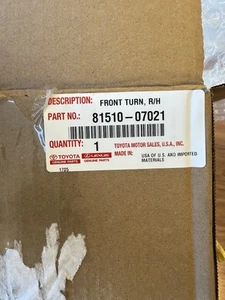 FÁBRICA TOYOTA AVALON 2016-2018 CONJUNTO DE LUCES INTERMITENTES DELANTERAS IZQUIERDA 8152007021 OEM - Imagen 1 de 9