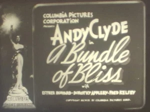 A BUNDLE OF BLISS 1940 SUPER 8 B/W SOUND 400FT 8MM CINE FILM ANDY CLYDE - Picture 1 of 14
