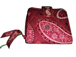 Vera Bradley Mesa Red Mini Zip Wallet NWT Credit Card Sleeve Coin Purse 4" x 4.5 - Picture 1 of 4