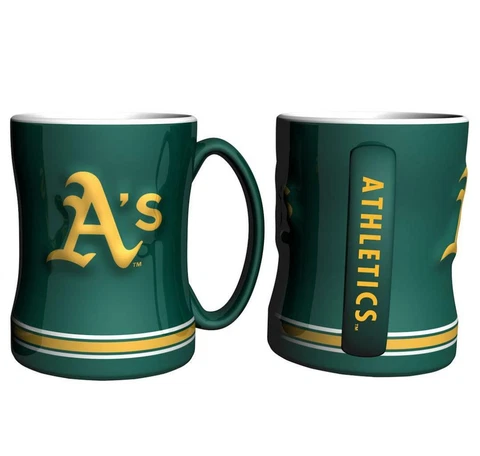Oakland Athletics 15oz Sculpted Relief Coffee Mug [NEW] MLB Tea Cup Hot A's Cover