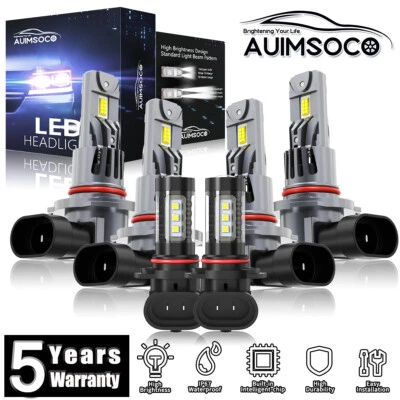 For GMC Sierra 2500 HD 2003-2006 LED Headlight Kit + Fog Light Bulbs Cool White - Изображение 1 из 4