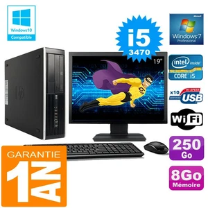 PC HP Compaq 8300 SFF Core I5-3470 RAM 8Go Disk 250 Go Wifi W7 Screen 19 " - Picture 1 of 1