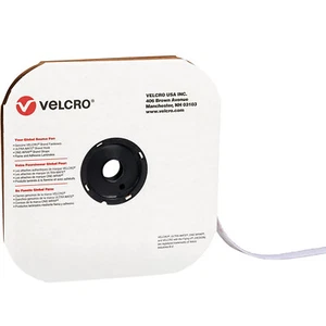 Reclosable Fastener: Acrylic Adhesive, 75 ft, 5/8 in Wd, White, Hook - Picture 1 of 2