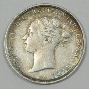 1884 Great Britain Queen Victoria Silver Threepence EXTRA FINE - Picture 1 of 4