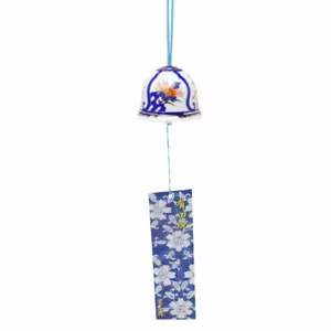 Furin Wind Bell Chime Arita yaki Ko-Imari Nabeshima style Peony Phoenix Japan - Picture 1 of 7