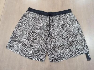 $1090 Mens AMIRI Leopard Print Silk Shorts Black/Birch XL - Picture 1 of 7