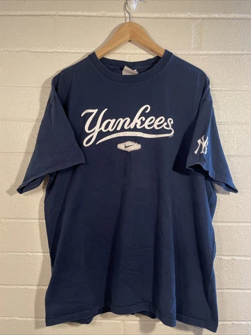 Vintage Nike Navy New York Yankees T Shirt Center Swoosh Tee Men’s Size XL Cover