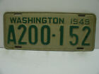 1949 Washington License Plate     A200 - 152       Vintage  a9221