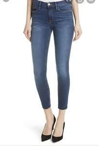 NWT Frame Le Skinny De Jeanne Mid Rise Skinny Fit 26 Lafayette Raw Hem - Picture 1 of 9