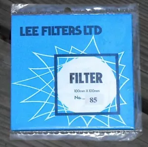 ONE New sealed LEE Wratten gel filter 85 N3 or N6 N9 4 in x 4 in 100mm x 100mm - Picture 1 of 1