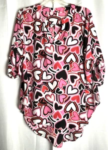 Túnica para mujer Cato con estampado de corazón talla 18/20W rosa B*H - Imagen 1 de 5