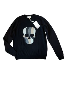 Autumn Cashmere Kids girls black skull crew neck pullover sweater 14 NWT - Picture 1 of 3