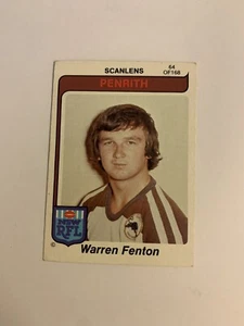 1980 SCANLENS RUGBY LEAGUE CARD # 64 Warren Fenton Penrith Panthers - Picture 1 of 2