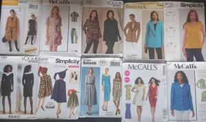 Job Lot Of 10 New Sewing Patterns.Sizes 8-16 Butterick,Simplicity,Vogue,McCalls - Picture 1 of 4