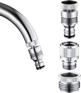 Sink Faucet Quick Connector Faucet to Garden Hose Adapter Dishwasher Washer Snap - Picture 1 of 7