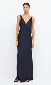 Bec & Bridge Women’s Maxi Dress Adore V Dark Navy Size 8 BNWT - Foto 1 di 13