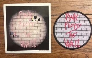 Lot Of 2 Pink Floyd The Wall 1997 Sticker And Patch Rare Combination - Picture 1 of 9