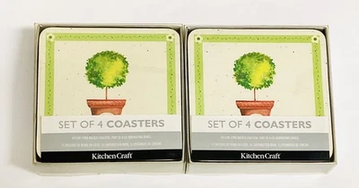 Juego de 8 Posavasos Topiarios Artesanales de Cocina Premium Cocina Jardín Hierbas Regalo Ideal Foto 1 de 2