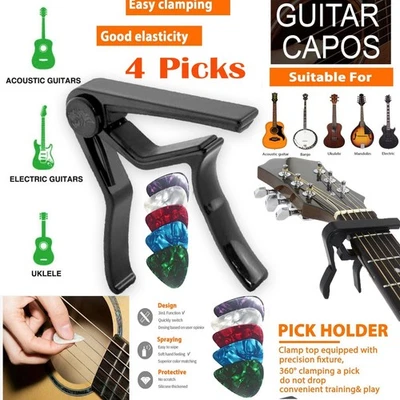 Acoustic Electric Guitar Quick Clamp Capo Ukulele Banjo Folk Mandolin Capotasto. - Image 1 of 4